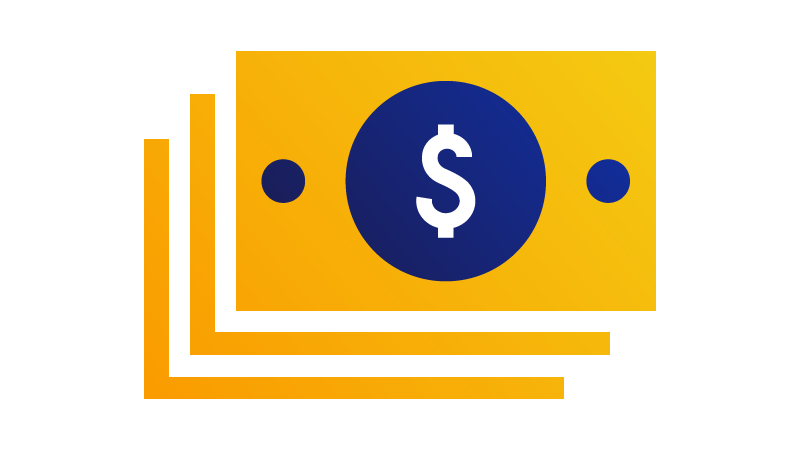 Illustration of a stack of dollar bills.